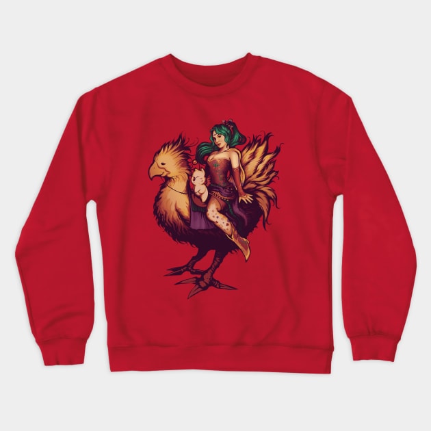 Mog's Chocobo Riding club Crewneck Sweatshirt by MeganLara